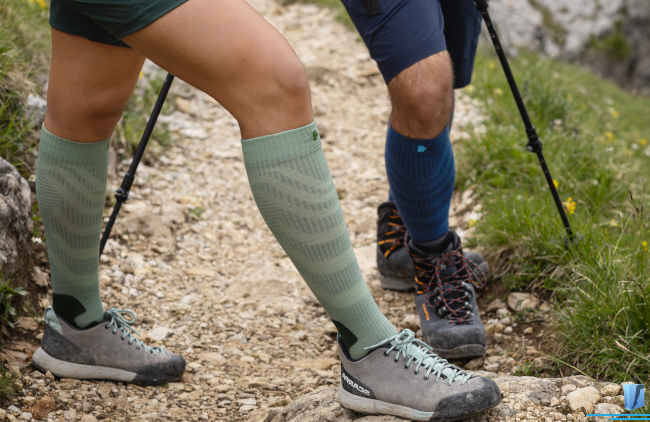 Merino Outdoor Socks in Herbal Green & Green Moss