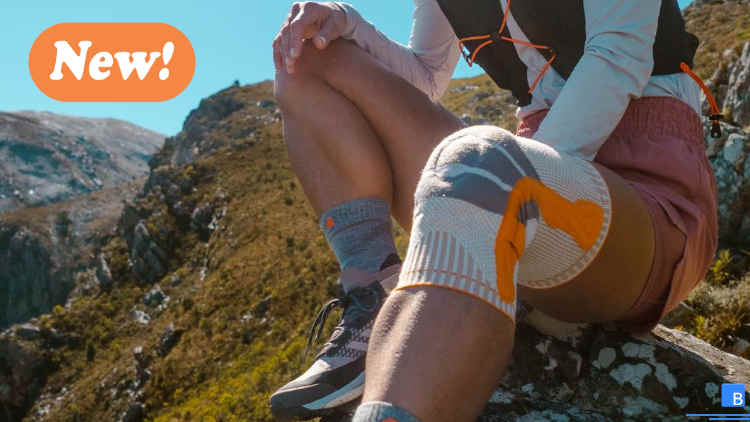 Die neue Merino Kniebandage in den Bergen im Einsatz